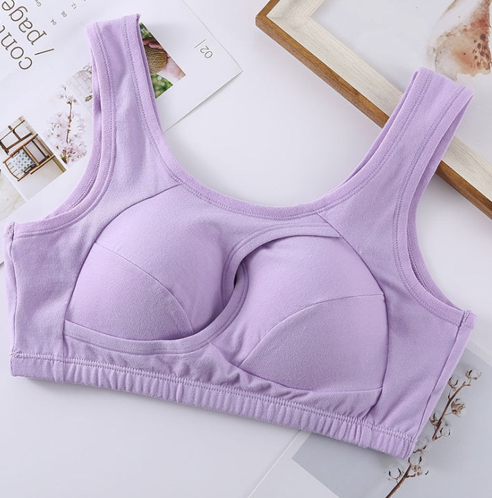 Plus Size Wireless Cotton Sleep Bra with Removable Pads