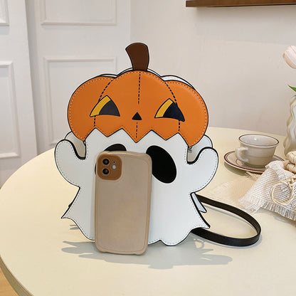 3D Pumpkin Ghost Halloween Bag – Cute Crossbody Candy Purse for Women