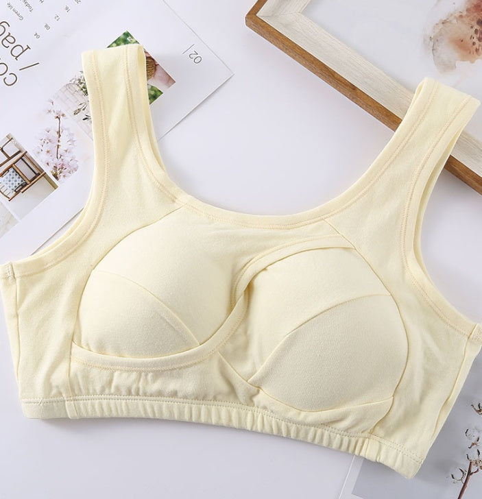Plus Size Wireless Cotton Sleep Bra with Removable Pads