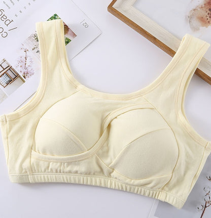 Plus Size Wireless Cotton Sleep Bra with Removable Pads