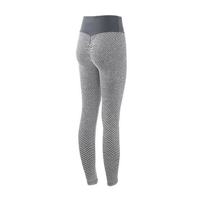 Plaid High-Waist Seamless Yoga Leggings for Women