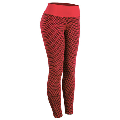 Plaid High-Waist Seamless Yoga Leggings for Women