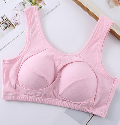 Plus Size Wireless Cotton Sleep Bra with Removable Pads