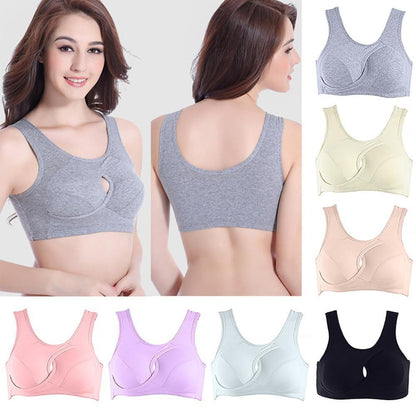 Plus Size Wireless Cotton Sleep Bra with Removable Pads
