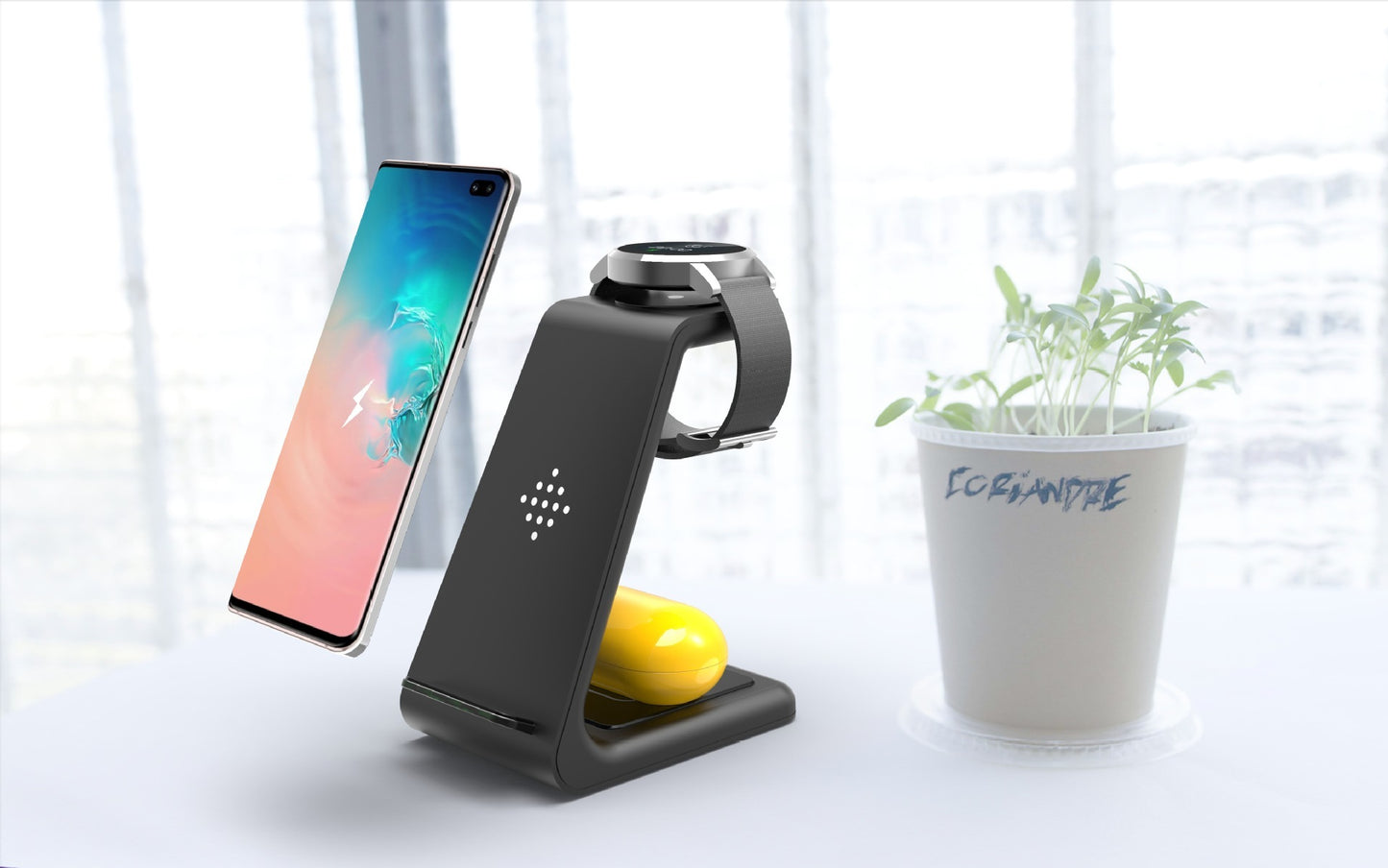 3-in-1 Fast Wireless Charging Station – Quick Charge Dock & Phone Stand