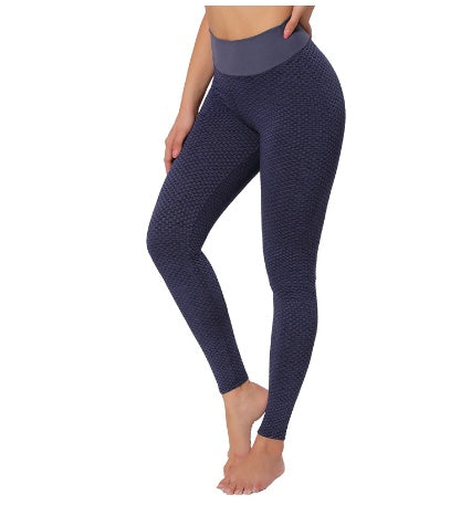 Plaid High-Waist Seamless Yoga Leggings for Women