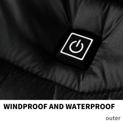 Men’s Heated Puffer Jacket – 9 Heating Zones, Insulated Electric Winter Coat with Hood