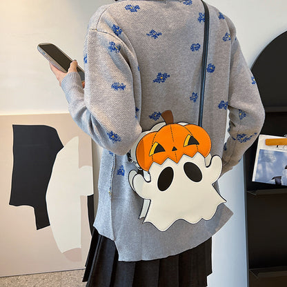 3D Pumpkin Ghost Halloween Bag – Cute Crossbody Candy Purse for Women